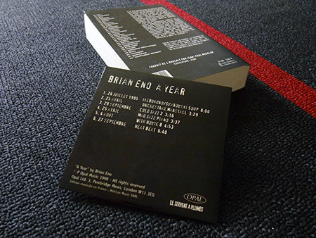 Brian Eno 'A Year...' French edition book and CD (backs)