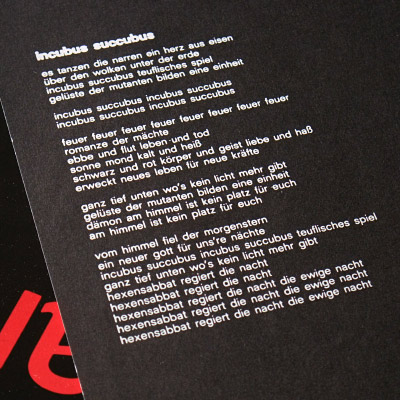 Lyric sheet [Detail]