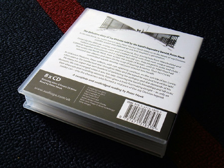 Peter Hook 'Unknown Pleasures' audio book rear cover design