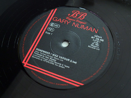 Gary Numan - 'Remember I Was Vapour' (Live) West German 12" label side A