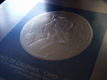 'Maid of Orleans' front cover design 2 - 'coin' sleeve version - detail