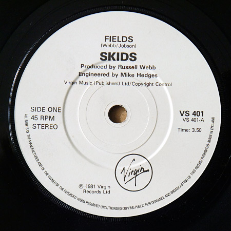 Skids - 'Fields' 7" label, side A