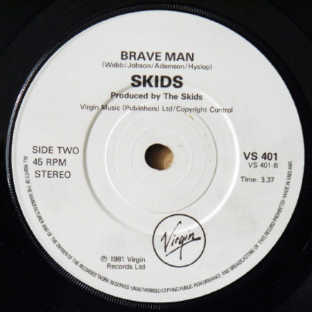 Skids - 'Fields' 7" label, side B