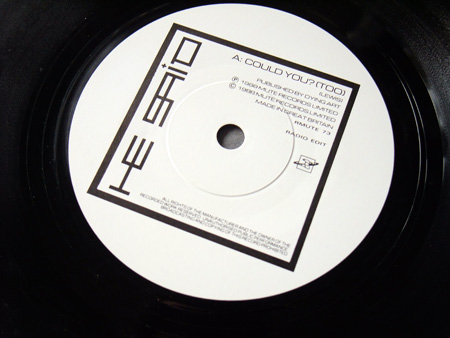 He Said - Could You? - UK 7 inch Radio Edit' Promo single A side label design.