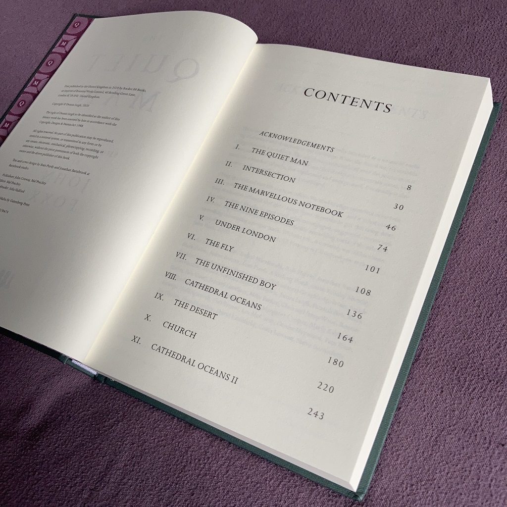 John Foxx 'The Quiet Man' contents page