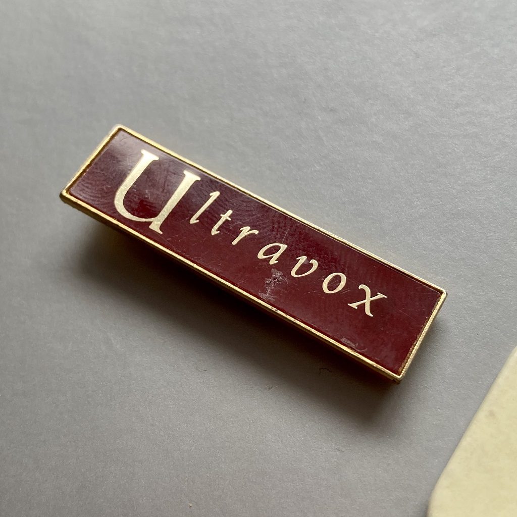 Ultravox 1981 Rage In Eden metal tour badge - logo