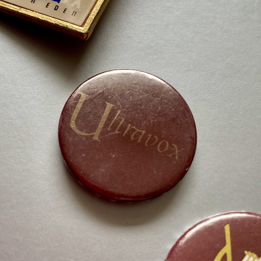 Ultravox 1981 Rage In Eden tour badge - logo